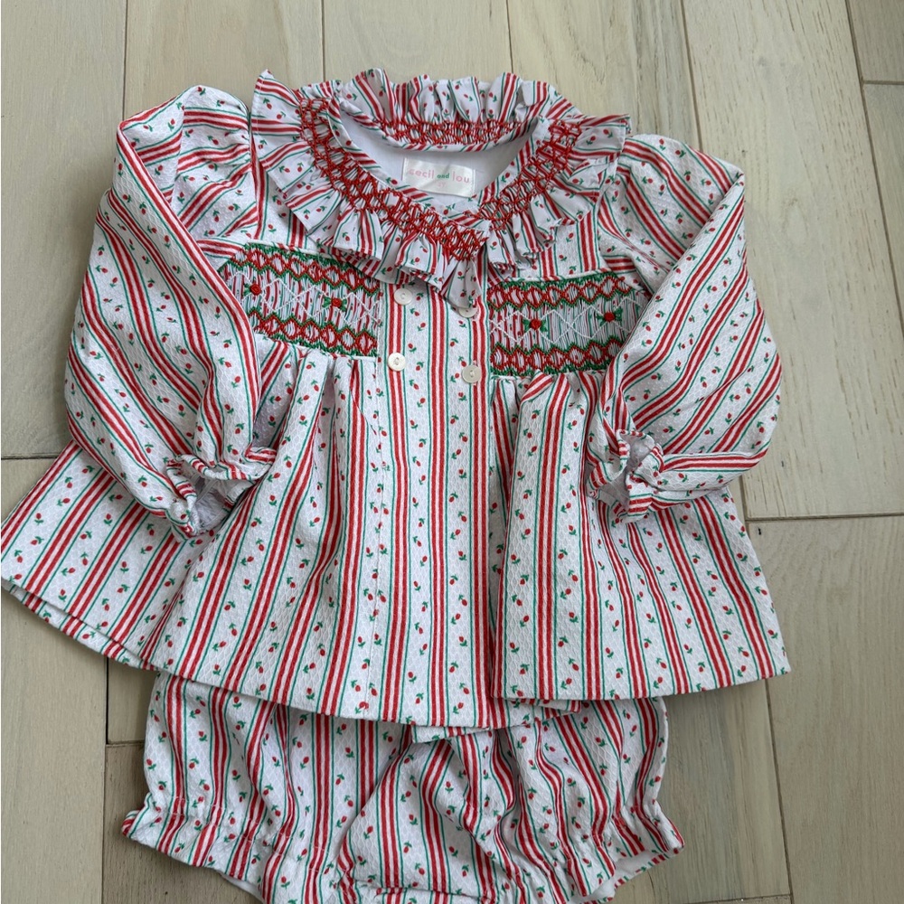 Festive Striped Kids Pajama Set